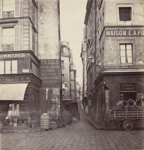 Rue Mondetour, a Rue Rambuteau-ról, 1860-70-es évek. alkotó: Charles Marville