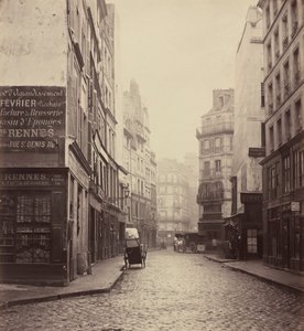 Rue des Lombards, a rue des Lavandières Sainte-Opportune felől alkotó: Charles Marville