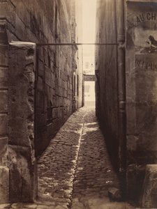 Rue du Chat-qui-Pêche a Rue de la Huchette-től, kb. 1868. alkotó: Charles Marville