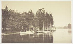Cím nélkül, c. 1850. [Csónak a Bois de Boulogne-i tavon, egy párizsi park]. alkotó: Charles Marville