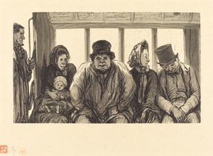 Egy omnibusz belseje alkotó: Charles Maurand after Honoré Daumier
