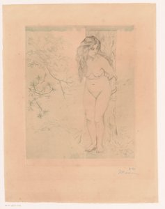Éva egy fának dőlve alkotó: Charles Maurin (signed by artist)