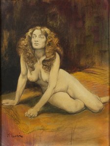Fekvő női akt , c. 1895.