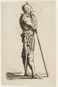 Egy katona áll, profilban alkotó: Charles Meryon