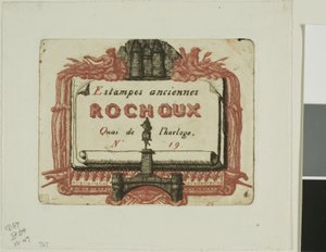 A nyomdakereskedő címkártyája, Rochoux alkotó: Charles Meryon