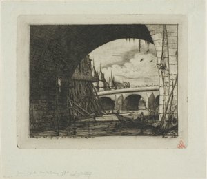 A Pont Notre-Dame boltíve, Párizs alkotó: Charles Meryon
