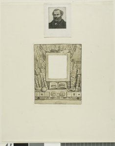 Armand Guéraud portréjának keretes terve alkotó: Charles Meryon