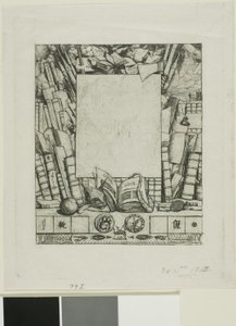 Armand Guéraud portréjának keretes terve alkotó: Charles Meryon