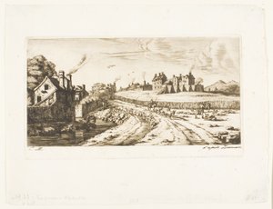Bejárat Saint-Marceau külvárosába, Párizsba alkotó: Charles Meryon