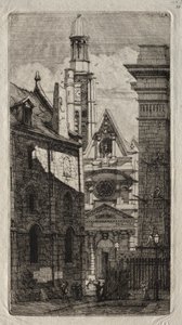 Párizs rézkarcai: Hegyi Szent István-templom alkotó: Charles Meryon