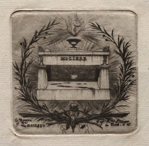 Párizs rézkarcai: Molière sírja a Père Lachaise temetőben alkotó: Charles Meryon