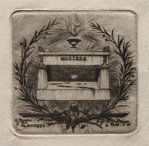 Párizs rézkarcai: Molières sírja a Pere Lachaise temetőben, 1854. alkotó: Charles Meryon