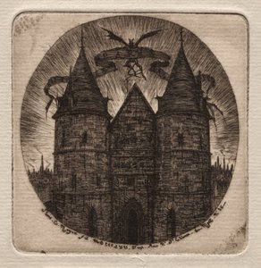 Párizsi rézkarcok: Az Igazságügyi Palota régi kapuja, 1854. alkotó: Charles Meryon