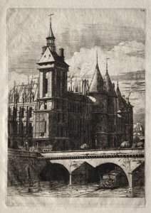 Párizsi rézkarcok: Az óratorony, 1852. alkotó: Charles Meryon