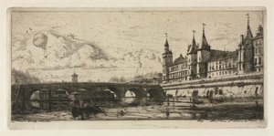Párizsi rézkarcok: Cserehíd, 1854. alkotó: Charles Meryon