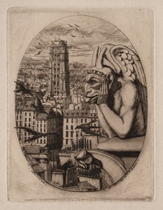 Párizsi rézkarcok: A vízköpő, 1853. alkotó: Charles Meryon