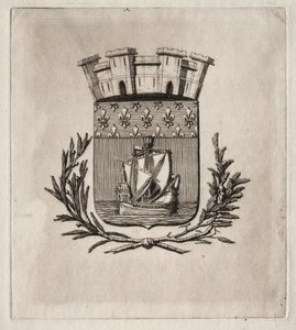 Párizs rézkarcai: Párizs városának szimbolikus karjai alkotó: Charles Meryon