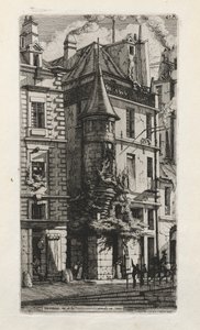 Ház toronnyal, rue de la Tixéranderie, Párizs, 1852. alkotó: Charles Meryon