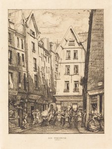 Rue Pirouette, Les Halles, Párizs (Pirouette utca, a piacok közelében, Párizs) alkotó: Charles Meryon