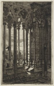 A Notre Dame Galéria, Párizs (The Gallery of Notre Dame, Párizs) alkotó: Charles Meryon