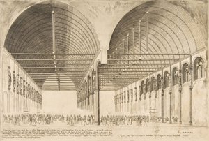 A Salle des Pas-Perdus az egykori Palais de Justice-ban A Palais de Jus... előszobája, 1855. alkotó: Charles Meryon