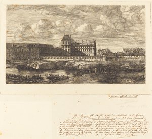 A régi Louvre, Zeeman festményéből, 1651 alkotó: Charles Meryon