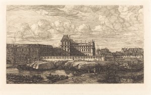 A régi Louvre, Zeeman festményéből, 1651 alkotó: Charles Meryon
