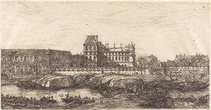 A régi Louvre, Zeeman festményéből, 1651 alkotó: Charles Meryon