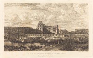 A régi Louvre, Zeeman festményéből, 1651 alkotó: Charles Meryon