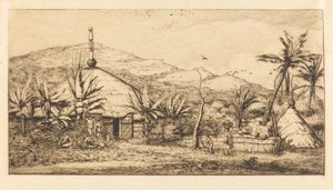 Új-Kaledónia: Nagy bennszülött kunyhó az úton Ballade és Poebo között, 1845 (Új-Kaledónia: Nagy bennszülött kunyhó az úton Baladetól Puebóig, 1845)