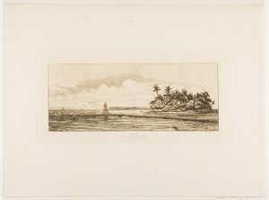 Óceánia: Uea vagy Wallis csoport pálmafás szigetei közelében, 1845 alkotó: Charles Meryon