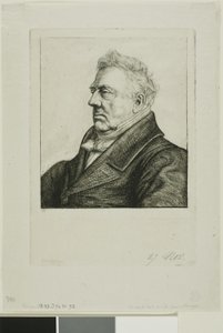 Louis Jacques Marie Bizeul, a breton régész portréja alkotó: Charles Meryon