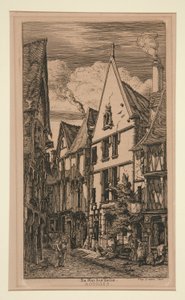 A szövetek utcája, ? Bourges alkotó: Charles Meryon
