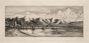 Seine Fishing a Charcoal Burners Pointnál, Akaroa, 1865.