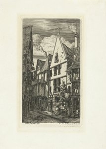 Straat Rue des Toiles Bourges-ban A Rue des Toiles Bourges-ban alkotó: Charles Meryon