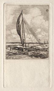 Swift Sailing Proa, Mulgrave szigetcsoport, Óceánia, 1866. alkotó: Charles Meryon