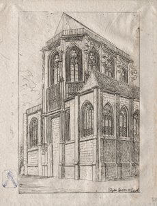 A St. Martin-sur-Renelle-templom apszisa alkotó: Charles Meryon
