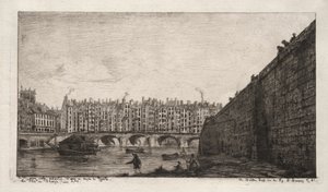 A párizsi Exchange Bridge, 1784 körül alkotó: Charles Meryon