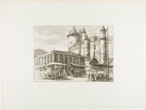 A Grand Châtelet, Párizs, kb. 1780, egy korábbi rajz után alkotó: Charles Meryon