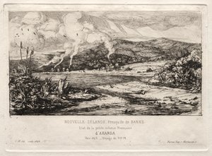 A kis francia kolónia Akaroában, 1845 alkotó: Charles Meryon
