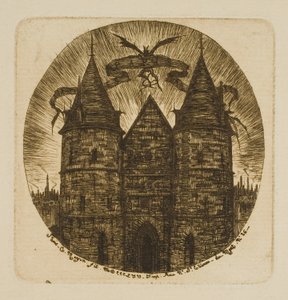A Palais de Justice régi kapuja, Párizs alkotó: Charles Meryon