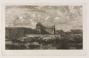 A régi Louvre Zeeman festményéből, 1651 alkotó: Charles Meryon
