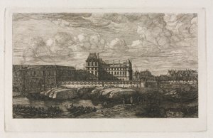 A régi Louvre Zeeman festményéből, 1651, 1866. alkotó: Charles Meryon