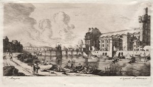 A Pavillon de Mademoiselle és a Louvre egy része alkotó: Charles Meryon