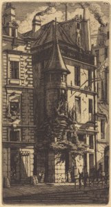 Torony a Rue de la Tixéranderie-n, Párizs (Toronyos ház, Takács utca, Párizs) alkotó: Charles Meryon