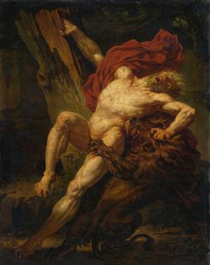 Milo of Croton megtámadta egy oroszlán alkotó: Charles Meynier