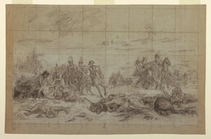 Tanulmány a "Napoleon at Eylau"-hoz alkotó: Charles Meynier
