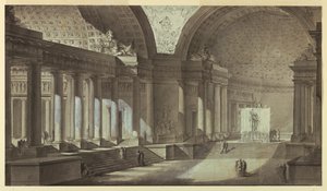 Építészeti fantázia: Athéné templomának belső tere
