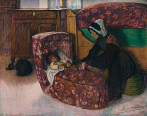 "Anya és gyermeke, belső Vendeen", 1900 alkotó: Charles Milcendeau