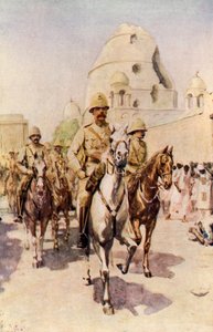 Lord Kitchener belép Omdurmanba a csata után (színes litográfia)